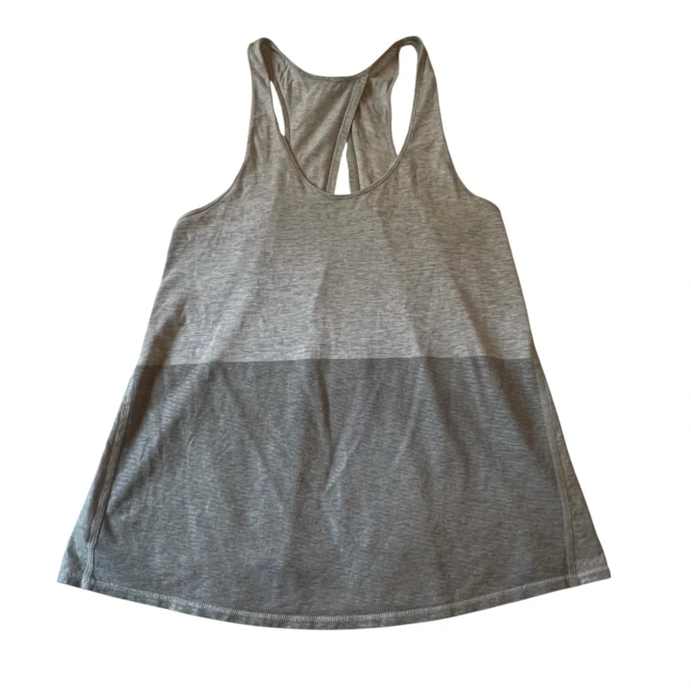 Lululemon Crossover vented Back Gray color block Women's Tank Top 4 - Picture 2 of 9